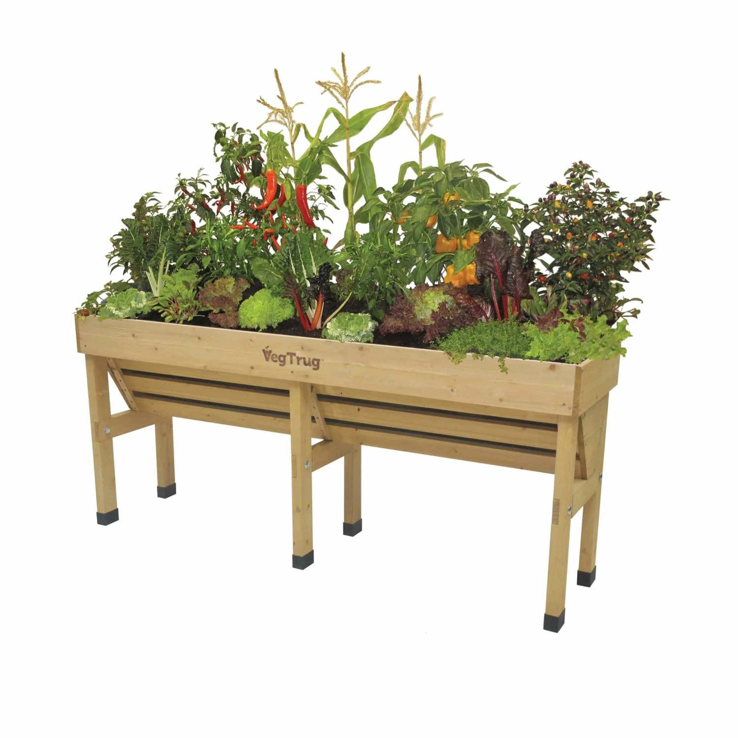 Balkon-Hochbeet VegTrug Wall Hugger Medium L180cm Natur