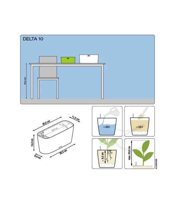LECHUZA® Kasten DELTA, All-in-One-Set – Bild 4