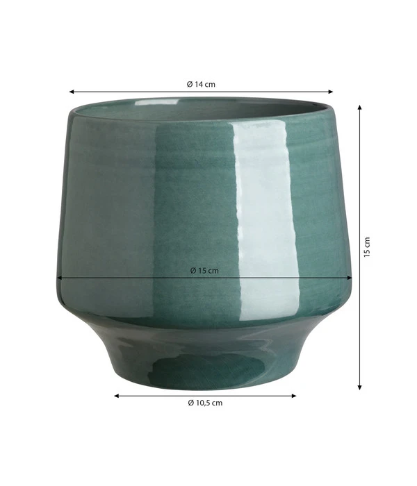 Dehner Keramik-Übertopf Elsa, Bauchig, Türkis – Bild 6