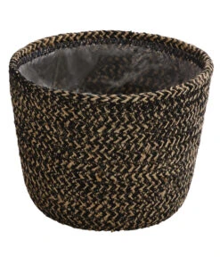 Dehner Jute-Korb Selin, Rund, Schwarz