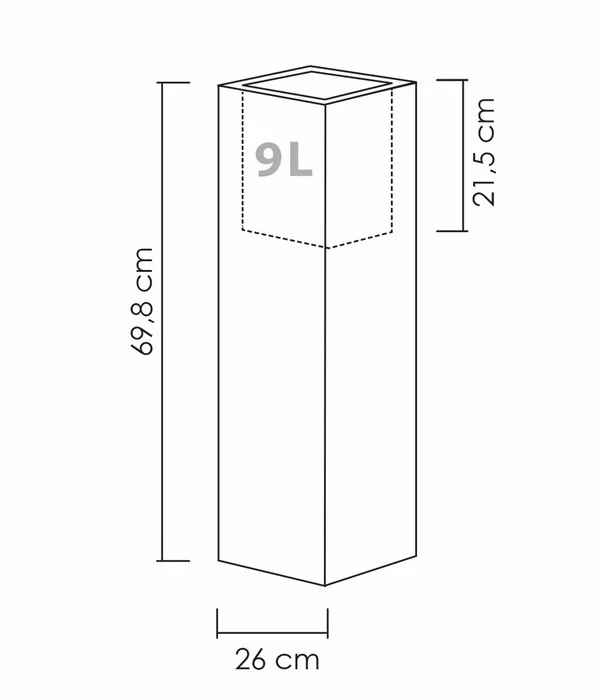 Scheurich Kunststoff-Topf C-Cube High, Quadratisch, Ca. B26/H70/T26 Cm – Bild 3