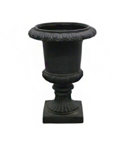 Dehner Leichtbeton-Pokal Clayfibre, Antik-schwarz, Ø 38 Cm