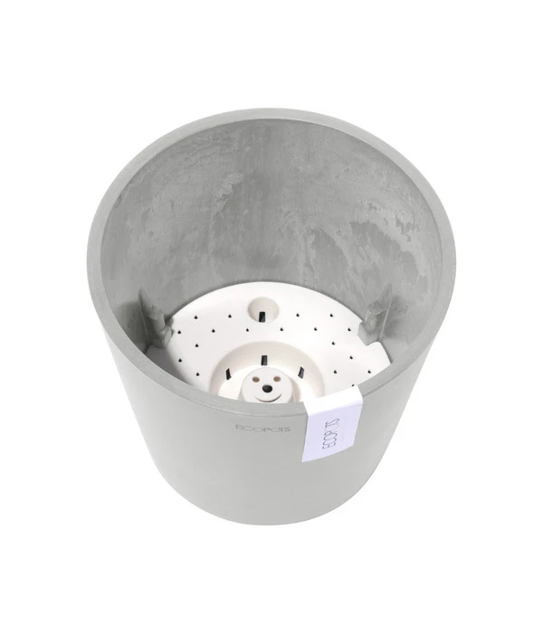 Ecopots Kunststoff-Topf Amsterdam Mit Wassersystem, Rund, Hellgrau – Bild 6