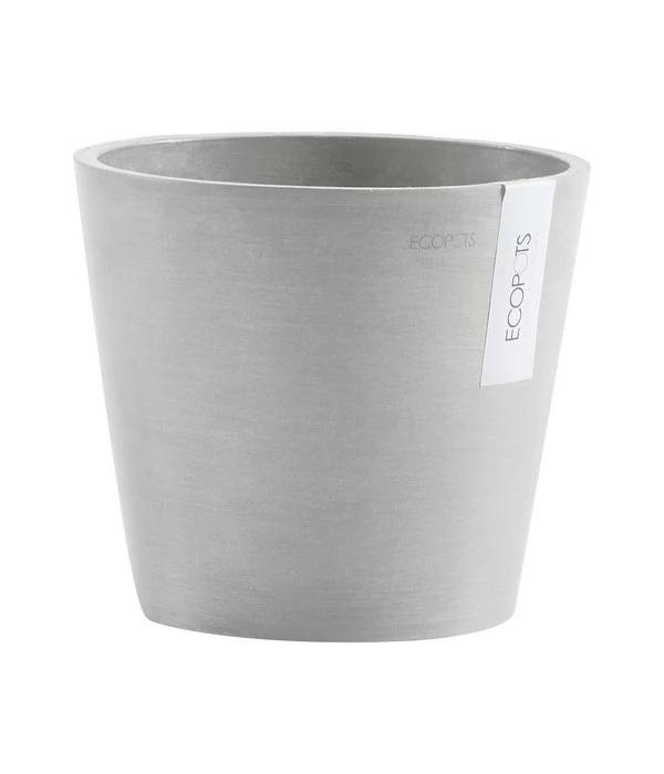 Ecopots Kunststoff-Topf Amsterdam Mit Wassersystem, Rund, Hellgrau