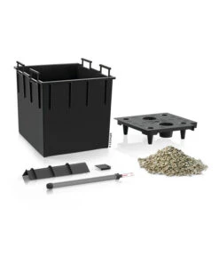 LECHUZA® Erd-Bewässerungs-Set Cubico, Quadratisch, Ca. B45/H12/T45 Cm